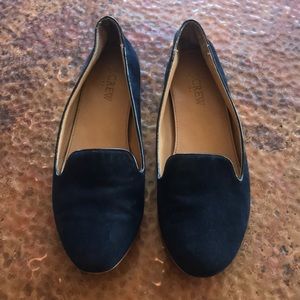 {J. Crew} Navy Suede Flats. Size 8.